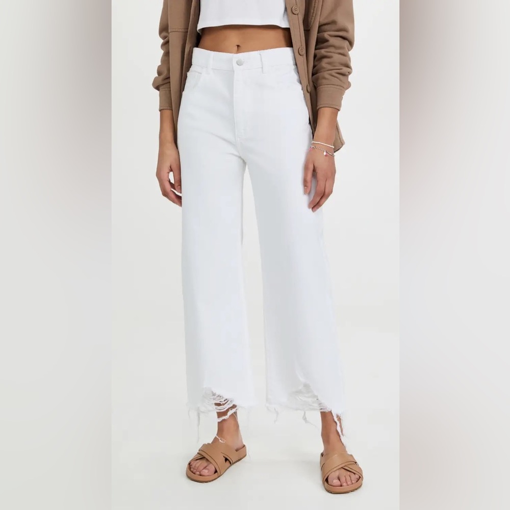 DL1961 
Hepburn Wide Leg High Rise Jeans
white distressed
